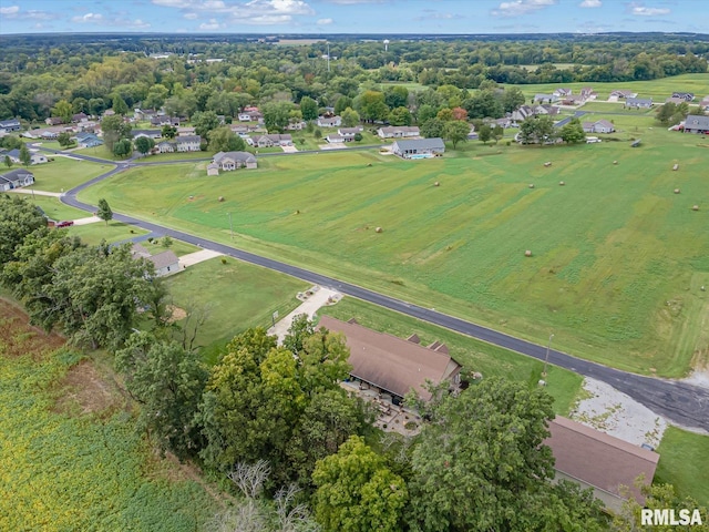 drone / aerial view with a rural view