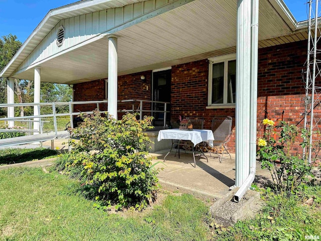 view of patio with a porch