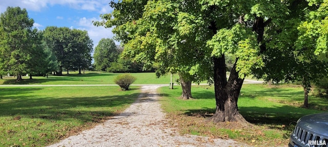 view of home's community with a lawn