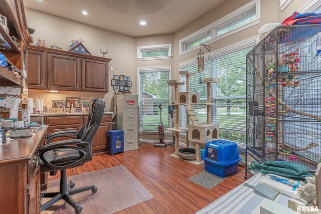 2022 W Main St, Salem, IL 62881 - home office with light wood finished floors and recessed lighting