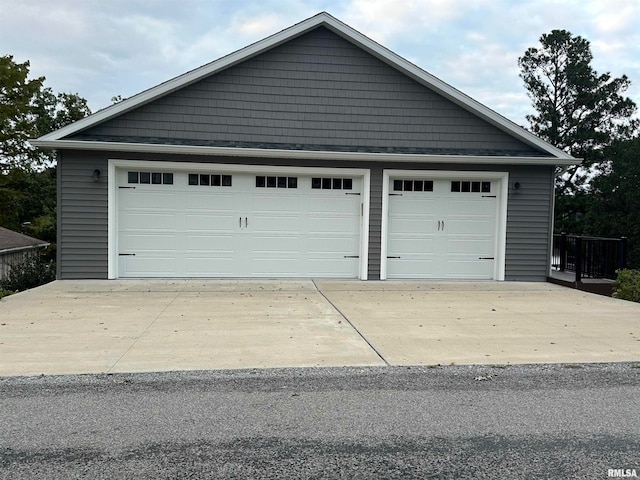 view of garage