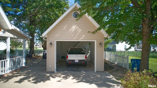 view of garage