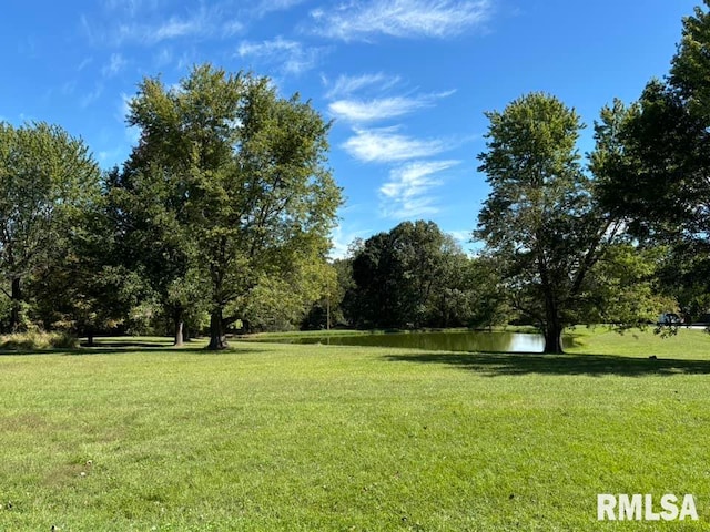 view of yard featuring a water view