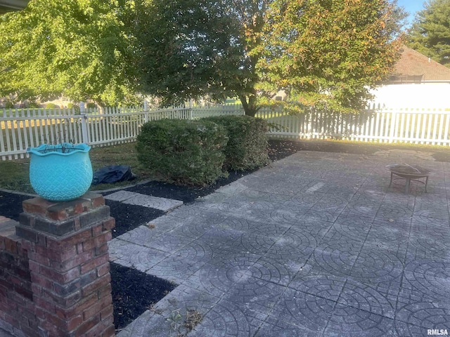 view of patio with a fenced backyard