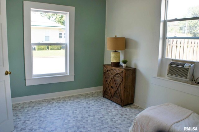 bedroom featuring cooling unit