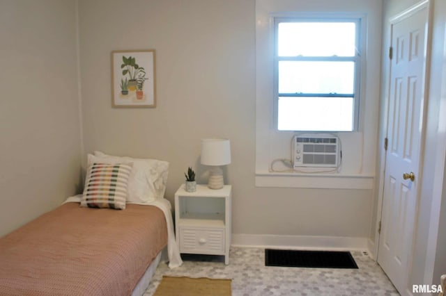 bedroom with cooling unit