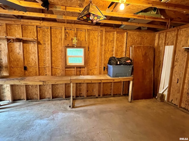 interior space with concrete floors