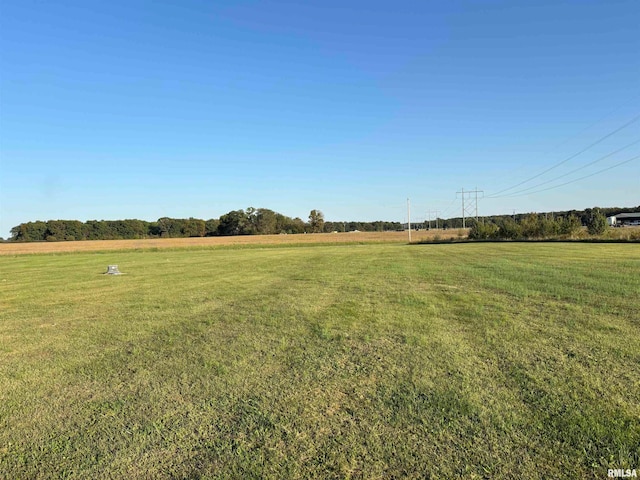 view of yard with a rural view