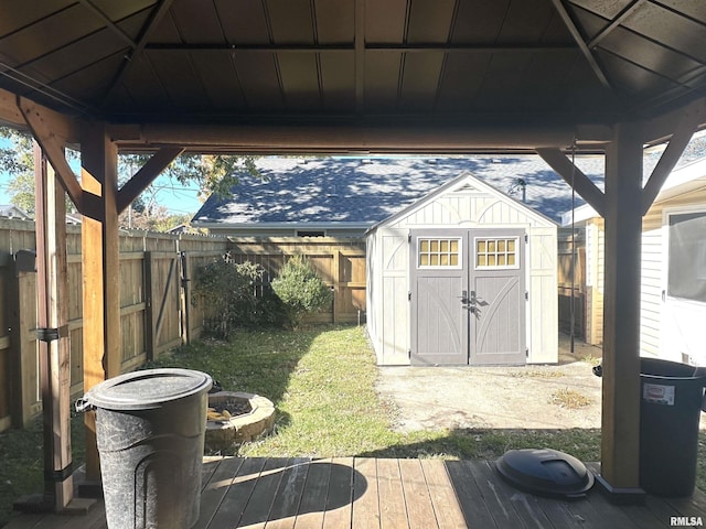 1911 Wall St, Murphysboro, IL 62966 - view of shed featuring a gazebo and a fenced backyard