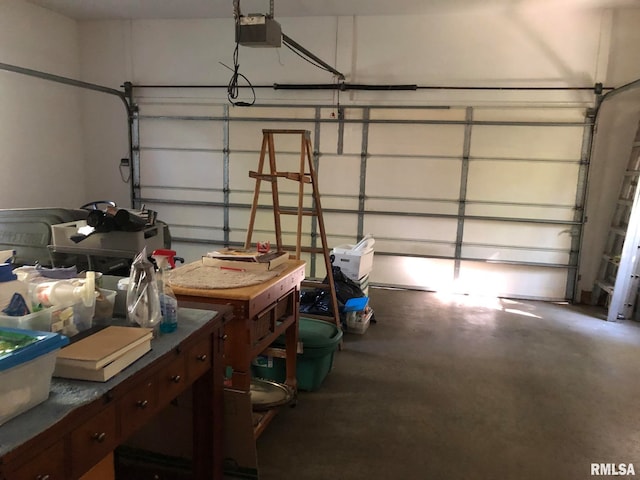 garage featuring a garage door opener