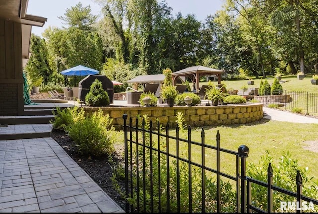 view of yard featuring a gazebo