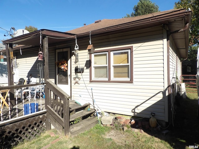 exterior space with a wooden deck