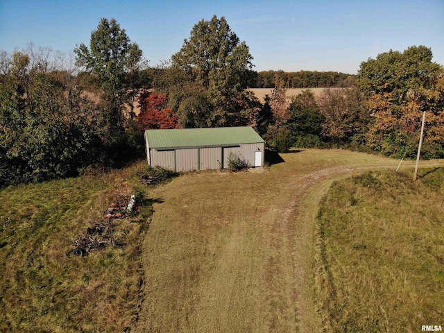 aerial view with a rural view