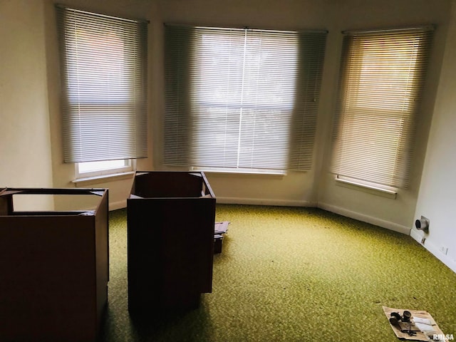 view of carpeted dining area