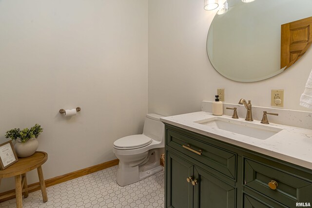 5345 State Route 127th Hwy, Cobden, IL 62920 - bathroom with toilet, vanity, and tile patterned floors