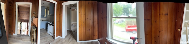 entryway with light wood-type flooring