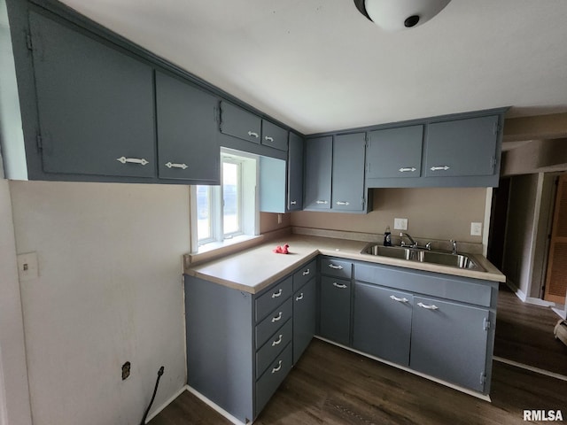 kitchen with sink and dark wood-type flooring