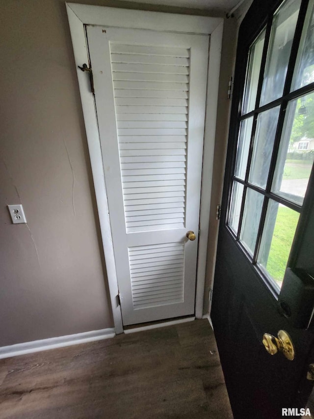 entryway featuring hardwood / wood-style flooring