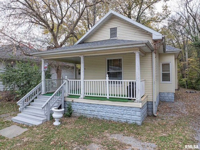 bungalow featuring a porch