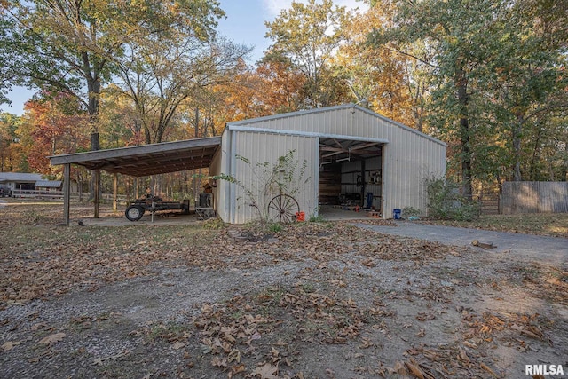 view of outdoor structure featuring a carport