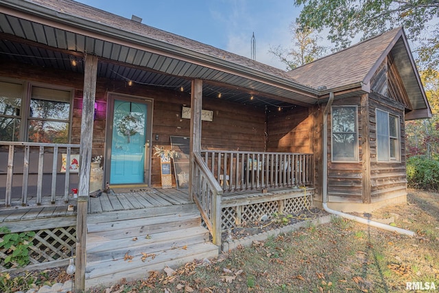 property entrance with a porch