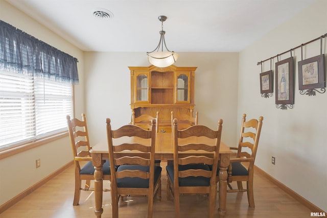 dining room featuring light hardwood / wood-style flooring