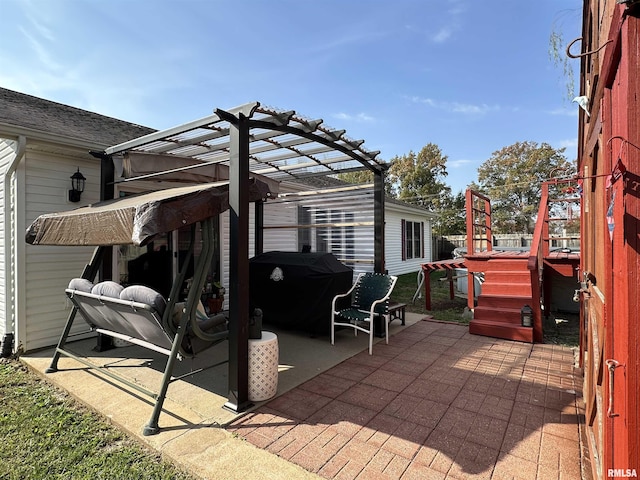 104 Townhouse Dr, Cambria, IL 62915 - view of patio with a wooden deck