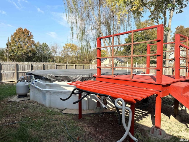 104 Townhouse Dr, Cambria, IL 62915 - exterior space with a fenced in pool and fence