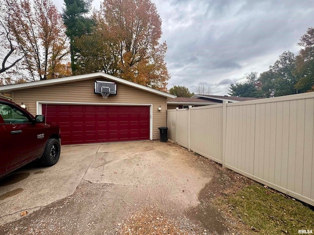 view of garage