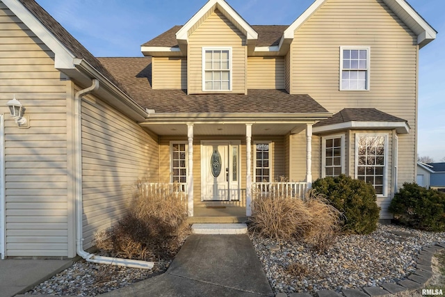 view of front of property with a porch