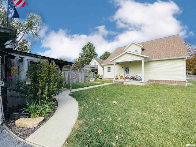 exterior space featuring a front lawn