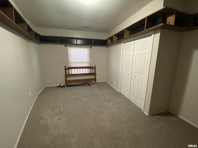 basement with carpet