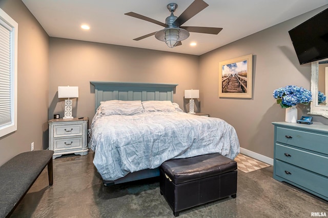 75 Bedrock Rdg, Elkville, IL 62932 - bedroom featuring baseboards, ceiling fan, and recessed lighting