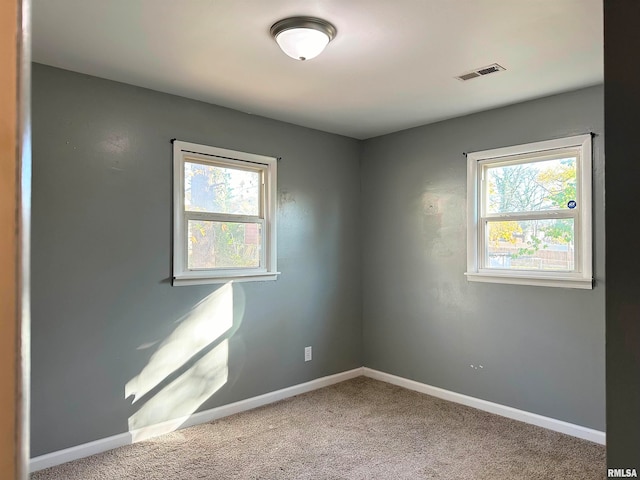 carpeted empty room featuring a healthy amount of sunlight