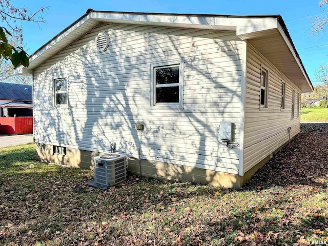 view of property exterior featuring central AC unit