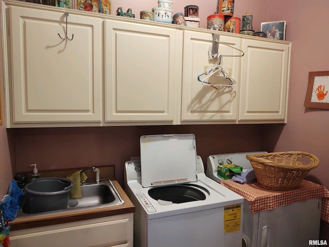 20366 Noisy Goose Ln, Olive Branch, IL 62969 - laundry room with cabinet space and washer and clothes dryer