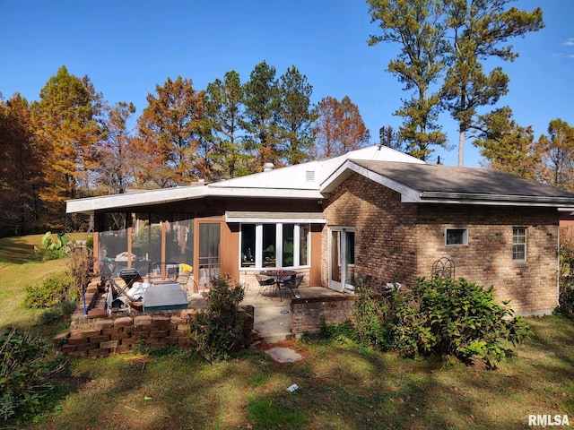 20366 Noisy Goose Ln, Olive Branch, IL 62969 - rear view of property with a patio area and brick siding