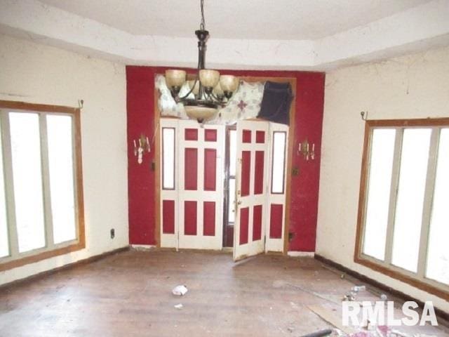 foyer with wood-type flooring