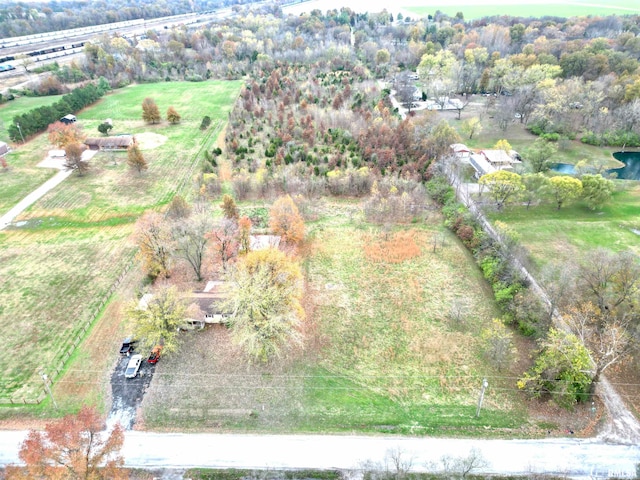 aerial view with a rural view