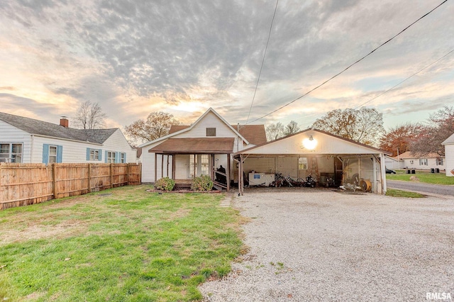 bungalow with a yard