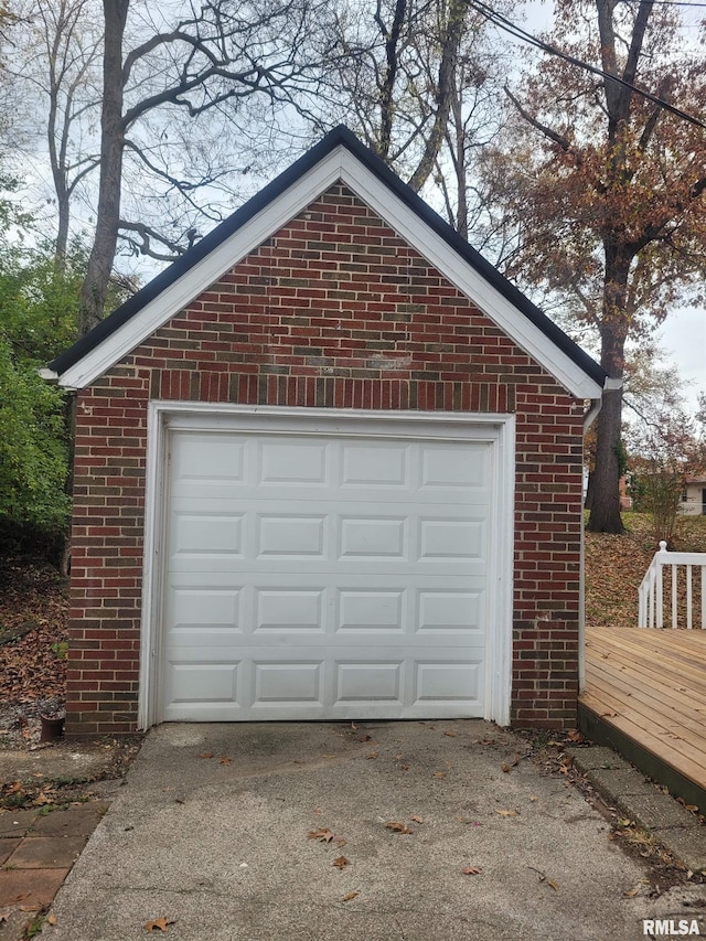 view of garage