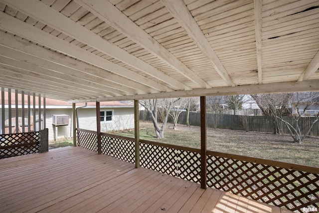 deck featuring fence