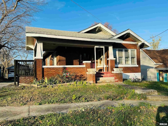 view of front of property with a porch