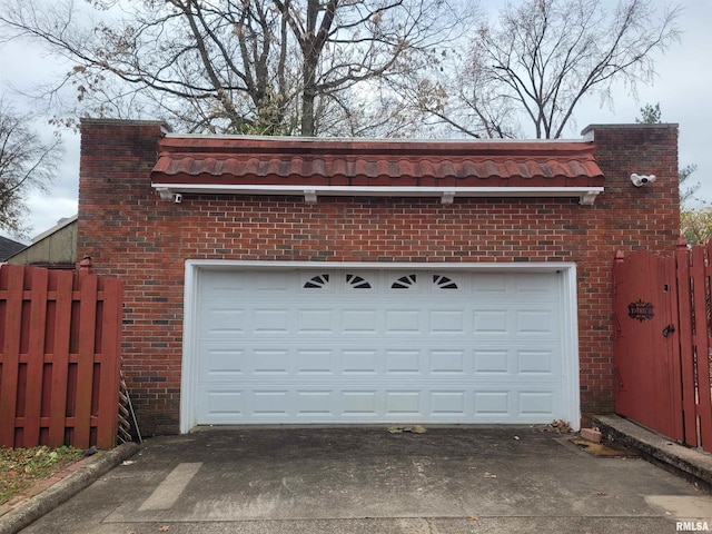 view of garage