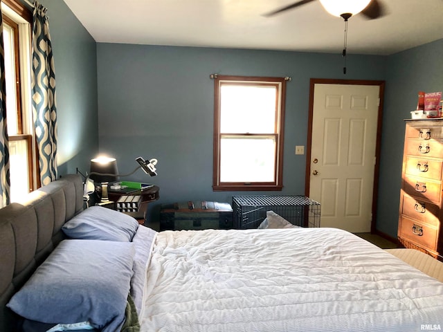 bedroom with ceiling fan