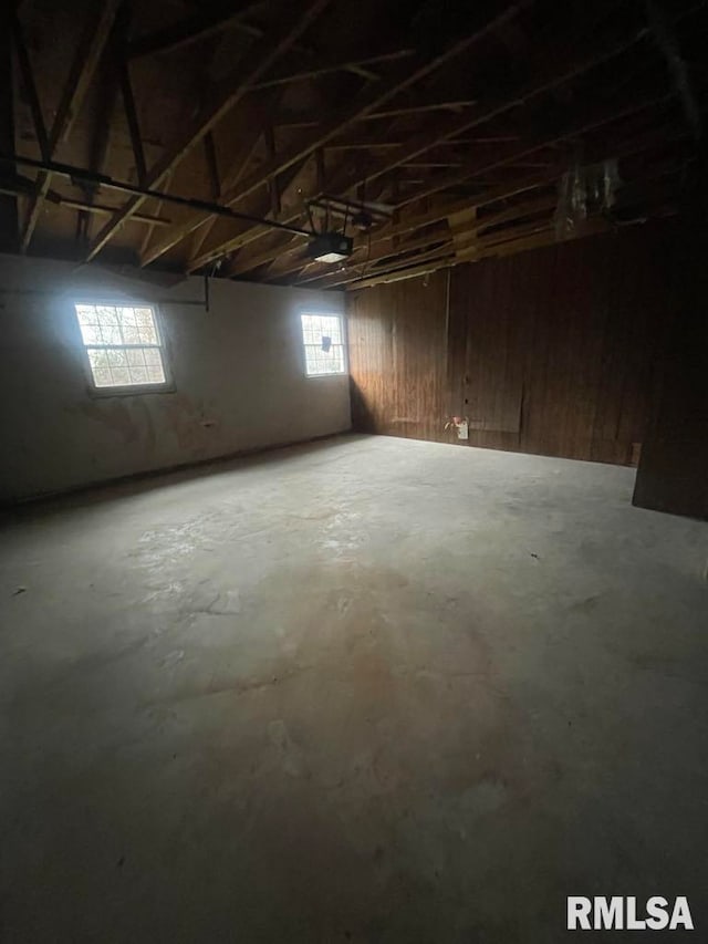 basement with a wealth of natural light