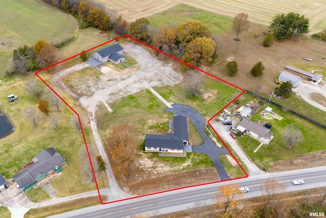 7837 State Highway 37, Benton, IL 62812 - aerial view of sparsely populated area featuring property boundaries highlighted
