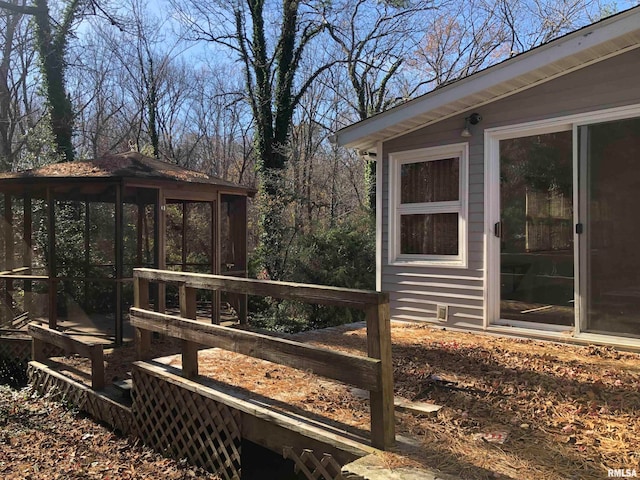 view of wooden deck