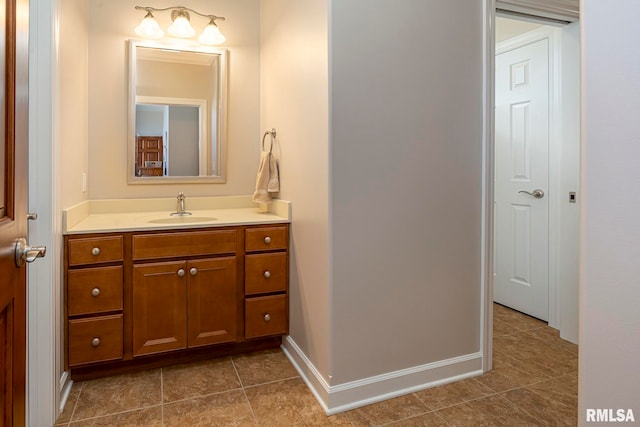 bathroom featuring vanity and tile patterned floors