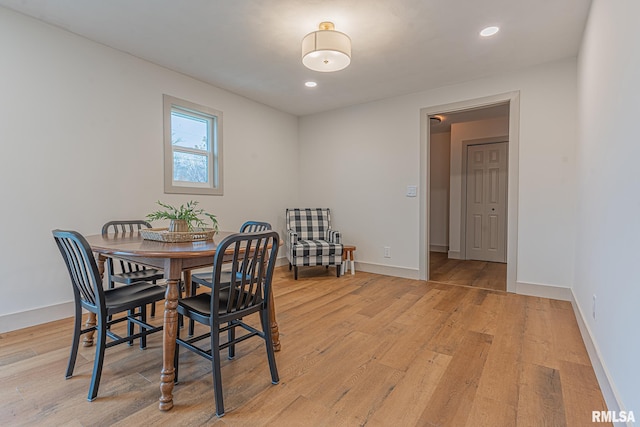 dining area featuring light hardwood / wood-style floors